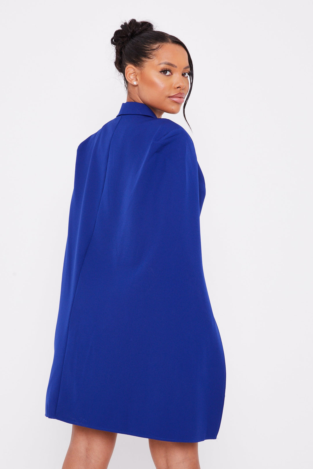 Blue Blazer Cape Dress
